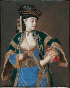 Jean-Etienne Liotard (1702-1789, portrait de Laura Tarsi en costume turc, Cambridge Fitzwilliam museum